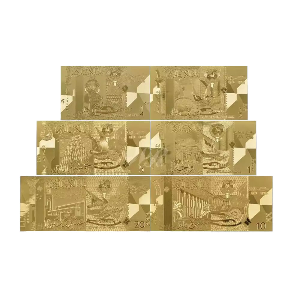 科威特1/4 1/2 1 5 10 20 迪纳尔纪念品PET 假24K镀金纸币收藏品家居装饰礼物| Alibaba.com