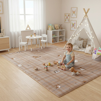 Tapis d'activités interactif éducatif pour enfants, design personnalisé, fabriqué à la machine, tapis de jeu carrés pour enfants