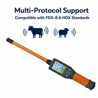 Lecteur RFID portable FDX B HDX 134,2 kHz pour identification animale, scanner d'oreilles pour la gestion du bétail (bovins, ovins, caprins)