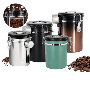 Conteneurs de stockage alimentaire en acier inoxydable 304 DD1280 en gros avec joint d'étanchéité anti-poussière pour café en grains et poudre - Product Image 1