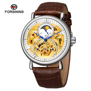 Montre automatique squelette élégante pour homme, neuve d'usine, mouvement Shanghai, bracelet 24 mm, cadran analogique, alarme, phase de lune personnalisée - Product Image 6