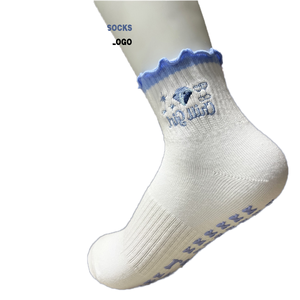 Crew Knitted Non-slip Sports Socks Taiwan Made Eco-Friendly Standard <b>Thickness</b> Mid-Calf Socks for Yoga & Barre - Product Image 2