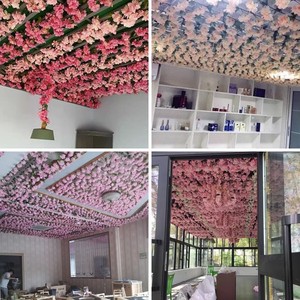 Fleur artificielle <span class=keywords><strong>de</strong></span> cerisier Sakura en rotin à suspendre, pour décoration <span class=keywords><strong>de</strong></span> plafond intérieur/extérieur et <span class=keywords><strong>de</strong></span> <span class=keywords><strong>conduits</strong></span> <span class=keywords><strong>de</strong></span> climatisation - Product Image 3