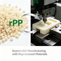 Granulés de PP naturel recyclé, pellets de polypropylène recyclé pour les plastiques généraux et le moulage par injection