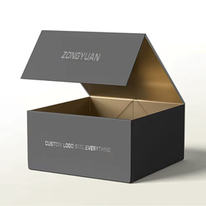 Boîte-cadeau pliante de luxe classique noire grande boîte de panier de cadeau de présentation magnétique pour l'emballage - Product Image 3