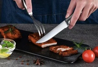 Couteau de cuisine électrique professionnel en acier inoxydable pour couper les steaks, 5 pouces, écologique avec manche en acier en forme d'abeille