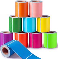 Étiquettes thermiques colorées imperméables fabriquées en usine, autocollants d'écriture colorés pour enfants, étiquettes autocollantes vibrantes