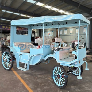 Classic Retro Horse Carriage <b>Double</b>-Row Electric Cart Hotel Hot-Selling Romantic Sightseeing Carriage - Product Image 1