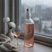 Bouteille en verre transparent avec bouchon à vis argenté, bouteille vide pour vin rosé, vin de fruits, vin blanc, spiritueux, stockage, logo personnalisé acceptable