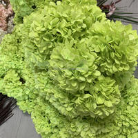 B-696 Beli Grosir Dekorasi Rumah Bunga Hydrangea Sutra Hijau Dekoratif Cabang Panjang Hydrangea Bunga Buatan Tunggal Besar