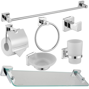 Accesorios de Baño de Lujo <span class=keywords><strong>Personalizados</strong></span>, Juego de Accesorios de Aleación de Zinc para Montar en la Pared, Juego de Seis Piezas, Toallero de Baño - Product Image 1