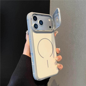 เคสโทรศัพท์แม่เหล็กแบบด้านพร้อมที่ยึดกล้องสำหรับ iPhone 18 17 16 15 14 Pro Max  พร้อมขาตั้ง  ฝาหลังกระจกฝ้าแบบมีขอบ - Product Image 2