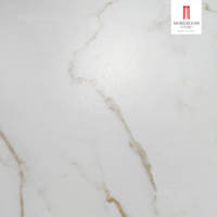 Dalles de sol en porcelaine Calacatta 1200x1200mm, surface mate, aspect marbre, 9mm, blanc doré, pierre artificielle, moderne, pour table, mur, cuisine