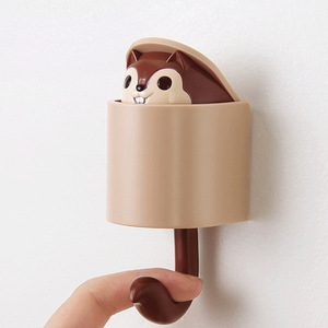 Wholesale Cute Squirrel <b>Plastic</b> Decoration Hanger Wall Self Adhesive Hook for Children - Product Image 3