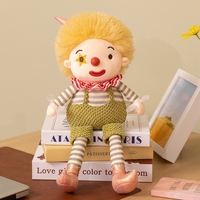 Peluche Clown Mignonne, Poupée en Peluche Douce, Cheveux Jaunes, Rembourrage Coton PP, 31-50cm, OEM ODM Personnalisé, Cadeau d'Anniversaire pour Enfants, Décoration de Fête
