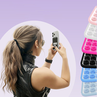 Support de téléphone portable magnétique en silicone avec logo personnalisé, nouvelle ventouse miroir, support de téléphone portable