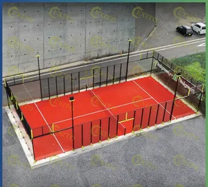 EXITO แผ่นไม้พายสนามเทนนิสแบบพาโนรามา,สนามเทนนิสแบบพาเดลเพื่อความปลอดภัยในสนามของคุณเองสำหรับโรงงาน