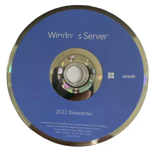 도매 정품 승 서버 2022 DataCenter 24 코어 DVD 풀 패키지 영어 버전 100% 온라인 활성화 빠른 배송
