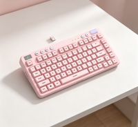 Clavier de jeu avec rétroéclairage RVB 24 modes, portable, 82 touches, clavier mécanique sans fil 2,4 GHz, pour PC gamer, ordinateur portable