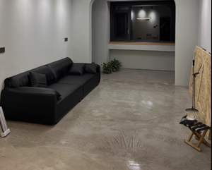 Set Divano in Pelle Orecchio d'Elefante, Design Moderno Minimalista Nero con Motivo Italiano in Piume per Salotto - Product Image 6