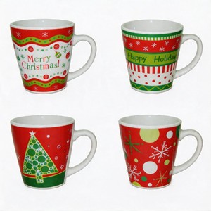 Tasses blanches en forme <span class=keywords><strong>de</strong></span> V pour enfants, motif flocon <span class=keywords><strong>de</strong></span> neige, sans BPA, anti-fuite, compatibles micro-ondes, vente en gros à prix abordable - Product Image 1