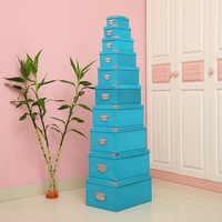 Boîte de rangement en papier avec poignée, organiseur de maison, coffret cadeau surprise, lot de 10 boîtes cadeaux imbriquées pour emballage de cadeaux d'anniversaire et de fêtes