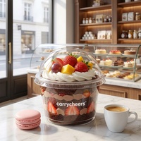 Gobelets personnalisés imprimés 8oz 12oz 16oz pour Açaï, Parfait, Yaourt, Salade de Fruits et Desserts, en plastique transparent avec couvercles