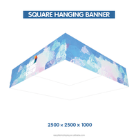Bannières suspendues carrées pour publicité de meubles, taille personnalisée, impression couleur, polyester, aluminium, légères, pour salons professionnels