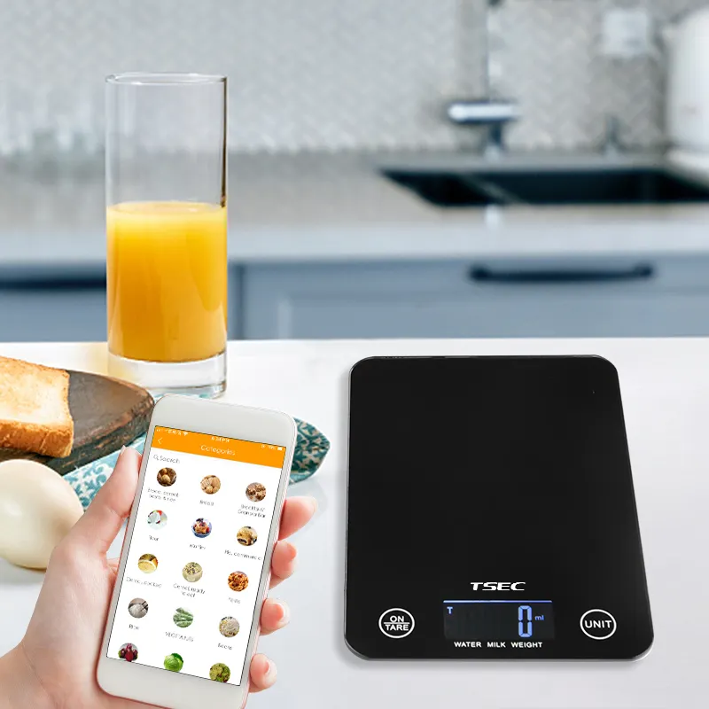 Smart Bluetooth Eletrônica Digital Cozinha Ferramentas Food Scale 5kg OEM ODM Retângulo ABS 3 em 1 Máquina Cozinha Rosa Cozinha
