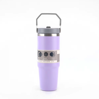 Tumbler Sedotan Lipat Grosir 20oz/30oz, Mug Perjalanan Anti Bocor, Vakum Panas/Dingin, Tumbler Sublimasi, Botol Air Olahraga Gym