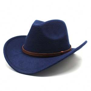 VW040 Nuevo Estilo Sombrero Vaquero Clásico de Fieltro de Lana con Ala Ancha Unisex, Sombreros Formales de Inglaterra - Product Image 3