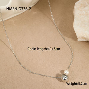 Avrupa ve amerika dayanıklı Trendy yüksek kalite paslanmaz çelik damla top kabuk inci kolye kolye kadınlar için hediye - Product Image 6