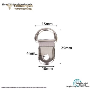 Polished Brass Eye Slip <b>Hook</b> With Ring <b>For</b> <b>Hanging</b> Frames And Decorations - Product Image 2