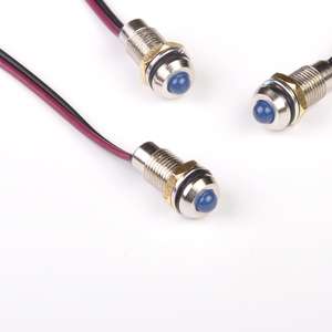 패널 마운트 8mm 20mA 황동 쉘 IP67 다중 색상 12V 24V 표시등 - Product Image 3