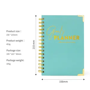 Livro de apontamentos personalizado para presente de luxo, planejador semanal e mensal, caixa de impressão de cadernos