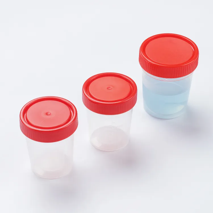 Einweg sterile männliche 30ml 60ml 100ml Mess plastik Stuhl Probe Flasche Urin becher Behälter mit Schraub verschluss