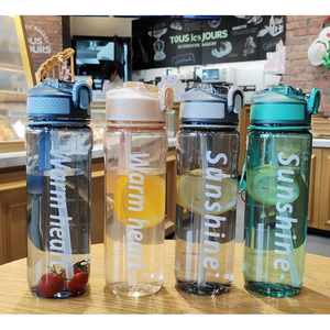 Minimalist <b>Plastic</b> <b>Water</b> <b>Bottle</b> With Straw 800ml Bpa Free Portable Travel Cup Unisex For Hiking And Outdoor Activity - Product Image 5