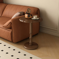 Table basse ronde en bois massif de style antique français, meubles de salon, petit appartement, balcon, table d'appoint rétro de style décontracté