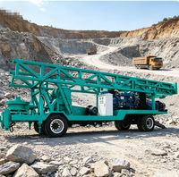 Foreuse de puits d'eau électrique rotative mobile de 300 m, pour forage de 300-1000 mm, géologique, portable, hydraulique, pour forage profond