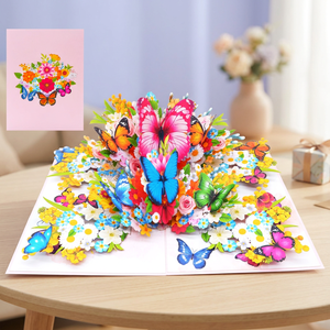 Meilleures ventes : Carte pop-up 3D fleurs et papillons, design personnalisé, faite à la main, découpée au laser, impression offset, décoration d'intérieur, la meilleure - Product Image 5