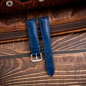 Bracelets en alligator en cuir de luxe bracelets de montre intelligente tailles 20/22mm fermoir à boucle résistant à l'eau et respirant directement compatible - Product Image 4