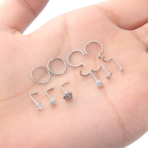 En gros 925 En Argent Sterling Plaqué Or Anneaux de Nez Goujons <span class=keywords><strong>Piercing</strong></span> Bijoux Anneau de Nez Cerceau Vis Pour Femmes Hommes - Product Image 1