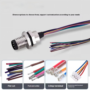 Conector de Panel DIN Impermeable M8, 4 Pines, Macho, Roscado, Contactos de Cobre Chapados en Oro para Cableado de Señales Automotrices - Product Image 5