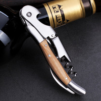 Tire-bouchon de serveur avec manche en bois coloré, en alliage de zinc, écologique, manuel, multifonction, ouvre-vin et ouvre-bière, coffret cadeau