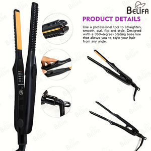 Nouveau petit fer plat pour <span class=keywords><strong>cheveux</strong></span> <span class=keywords><strong>courts</strong></span> <span class=keywords><strong>Mini</strong></span> fer à lisser chauffe rapide 3/10 pouces barbe fer à lisser bigoudi en céramique - Product Image 4