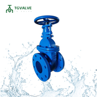 Vanne à opercule manuelle en fonte ductile GGG50 DIN3352 F4 PN16 DN50-DN400 à bride EPDM, revêtement époxy bleu