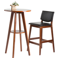 Vente en gros de meubles de restaurant de luxe nordique Pub Cafe Home Patio Outdoor Tabouret de bar en bois haut
