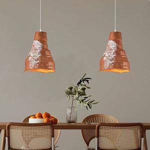 Luminaire suspendu LED rétro de style nordique, design original vintage japonais Wabi-Sabi, hauteur réglable au milieu, restaurant, bureau - Product Image 6