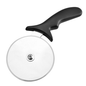 Pizza Cutter Stainless Steel Roller 10 In Black Handle Non Slip For Pizza Slicing - Product Image 1