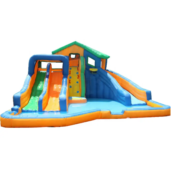 Enfants Jeux de Cour Gonflable de Glissières D'eau de Parc Pour Enfants/Toboggan Gonflable Avec Piscine